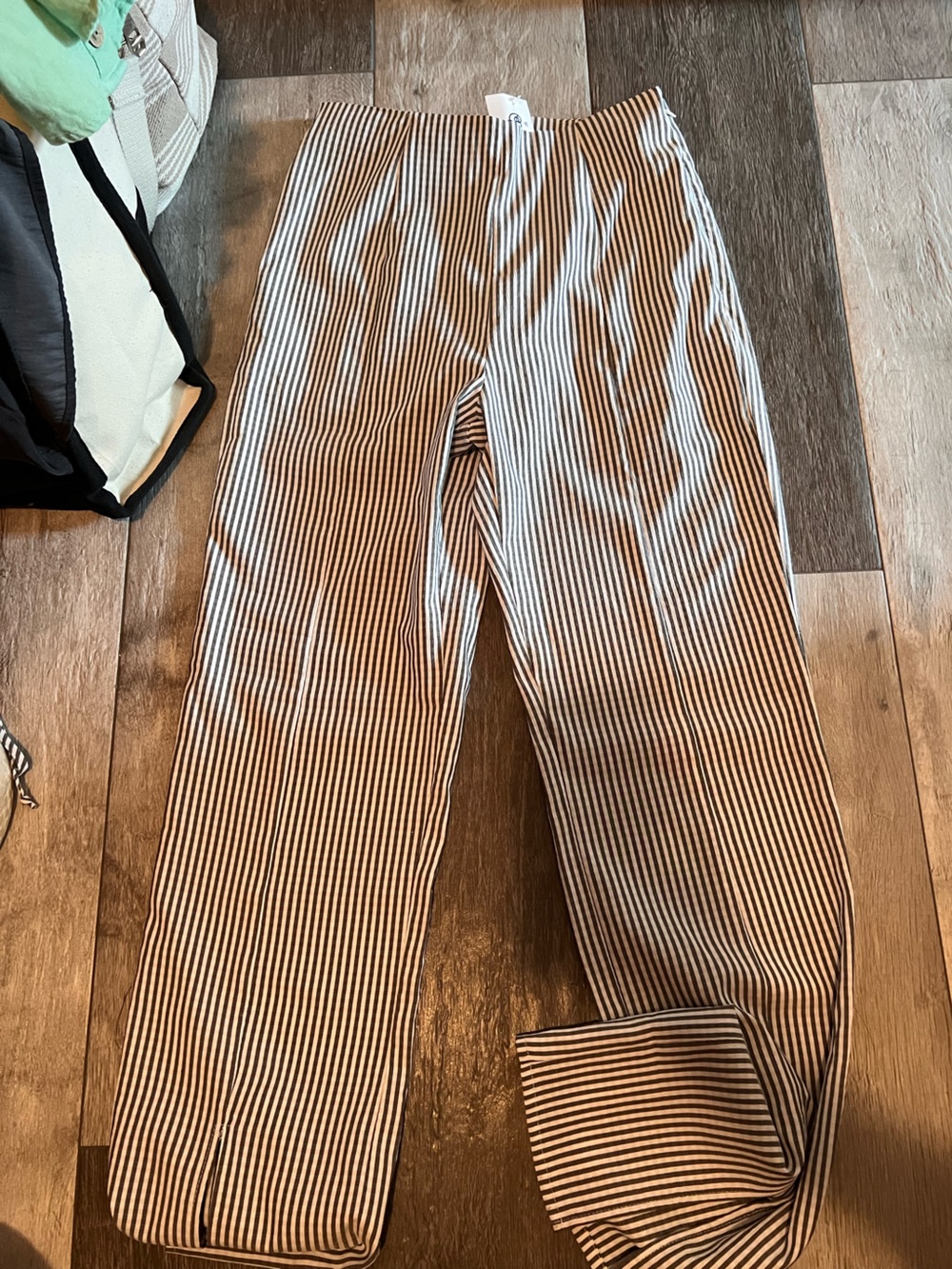 Tea Collection Brown and White Striped Top
